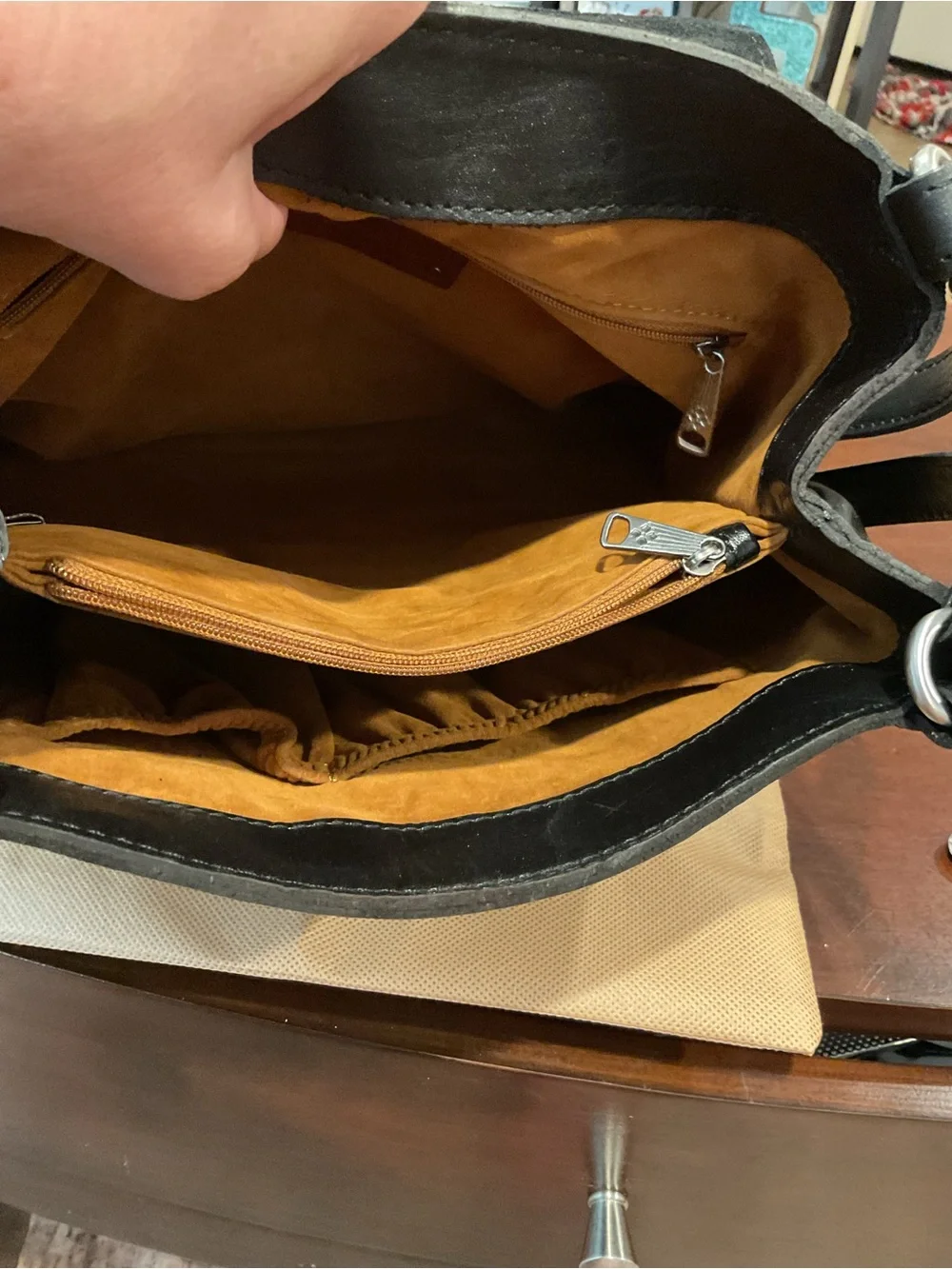 Patricia Nash Black Embossed Leather Backpack with Floral Detail